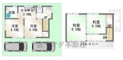 土地面積84.53㎡、建物面積51.06㎡、4K